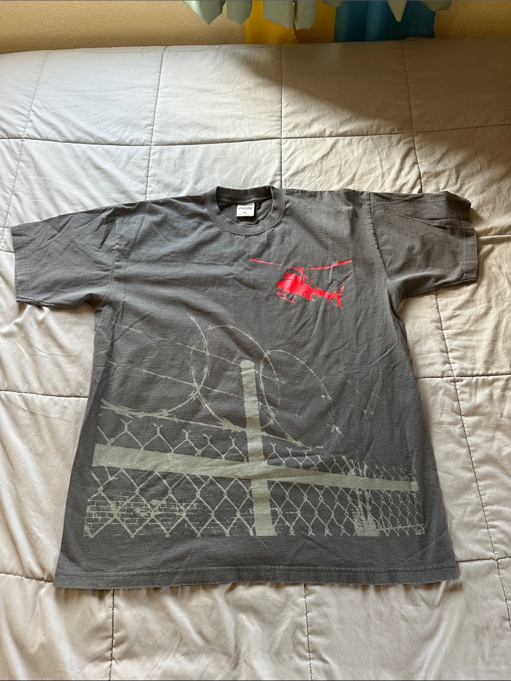 Streetwise Charcoal Short-Sleeve Tee with Red Helicopter Graphic